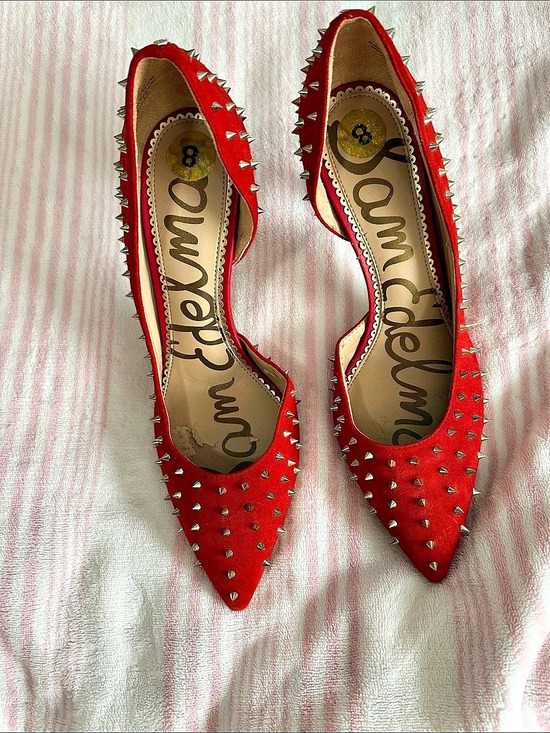 Sam Edelman Shoes - Sam Edelman Nora Spiked D'Orsay Pump Red US 8